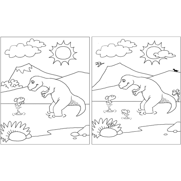 Woodix Toys free find the 10 differences game - dinosaur hadrosaurus2 - Woodix Toys ©2009