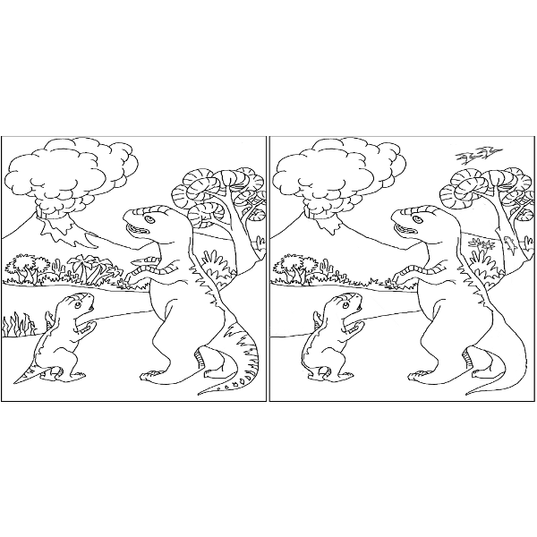 Woodix Toys free find the 10 differences game - dinosaur hadrosaurus3 - Woodix Toys ©2009