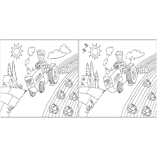 Woodix Toys free find the 10 differences game - tractor - Woodix Toys