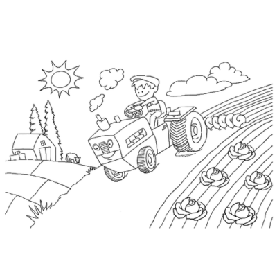 Woodix Toys free colouring page - tractor - Woodix Toys