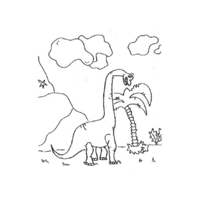Free colouring page: tall dinosaur