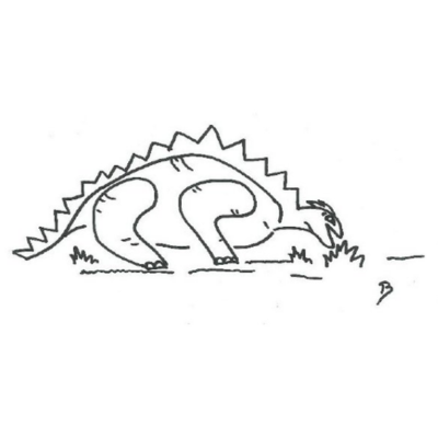 Free colouring page: stegosaurus dinosaur